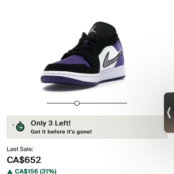 Authentic Jordan 1 Low Court Purple size 13 - Picture 4 of 4